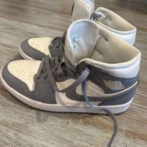 Air Jordan Gray and White High-Top Sneakers